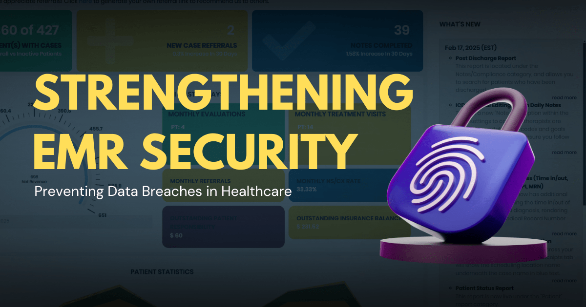 A 3D fingerprint lock symbolizing EMR security, protecting patient data in digital healthcare.