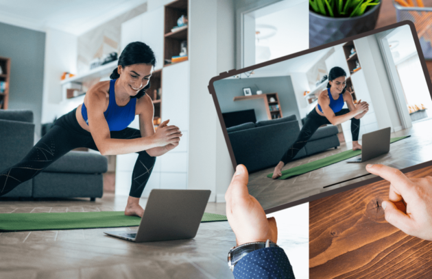 A therapist guiding a patient through a virtual session, showcasing telehealth benefits for therapists in PT, OT, and SLP. The patient follows rehab exercises remotely using a laptop, emphasizing accessibility and efficiency in online therapy.ough a laptop and tablet. This image represents digital healthcare, remote therapy services, and accessible treatment solutions for physical therapy (PT), occupational therapy (OT), and speech-language pathology (SLP).