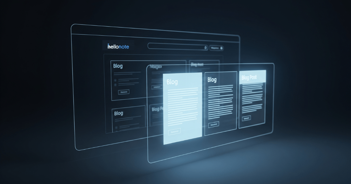 Overlapping glowing digital panels showing a blog website with multiple 'Blog Post' sections, visually representing the structured content crucial for SEO for Therapy Clinics and improving search rankings.